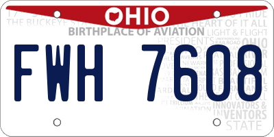 OH license plate FWH7608