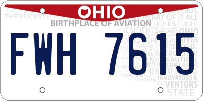 OH license plate FWH7615