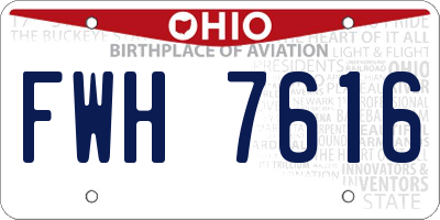OH license plate FWH7616