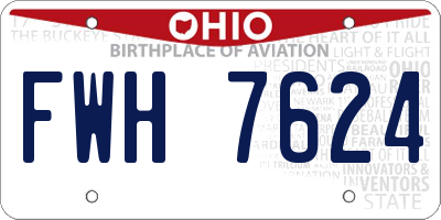 OH license plate FWH7624