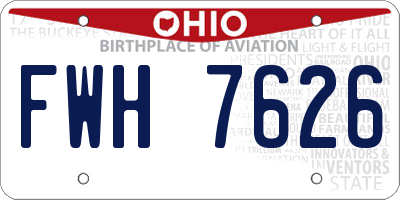 OH license plate FWH7626