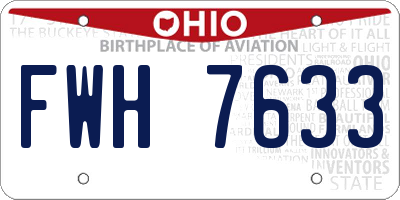 OH license plate FWH7633