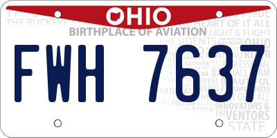 OH license plate FWH7637
