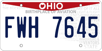 OH license plate FWH7645