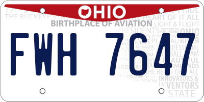 OH license plate FWH7647