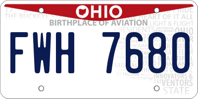 OH license plate FWH7680
