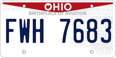 OH license plate FWH7683