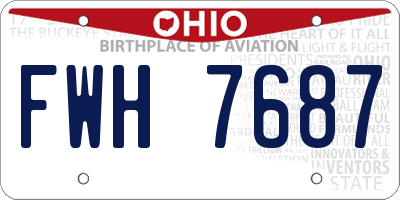 OH license plate FWH7687
