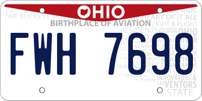 OH license plate FWH7698