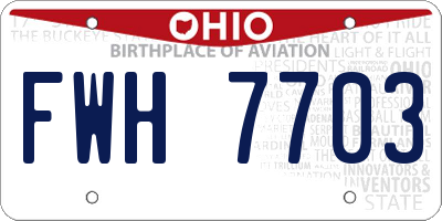 OH license plate FWH7703