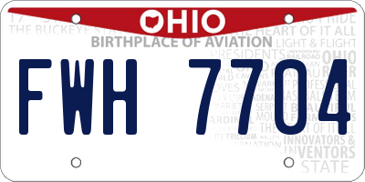 OH license plate FWH7704