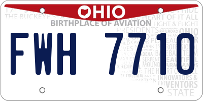 OH license plate FWH7710