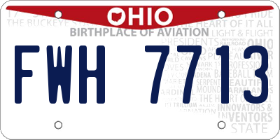 OH license plate FWH7713