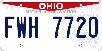 OH license plate FWH7720
