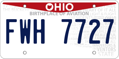 OH license plate FWH7727