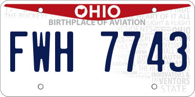 OH license plate FWH7743