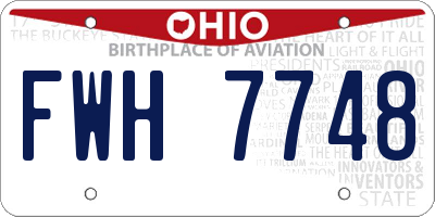 OH license plate FWH7748