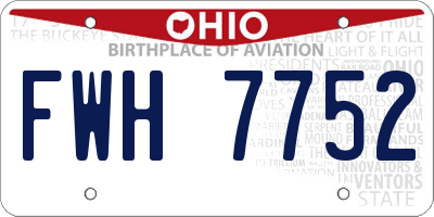 OH license plate FWH7752