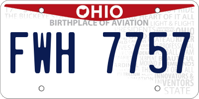 OH license plate FWH7757