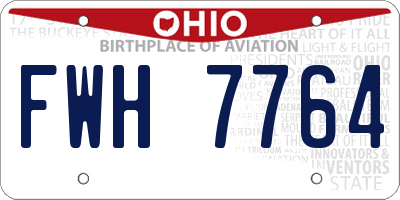 OH license plate FWH7764
