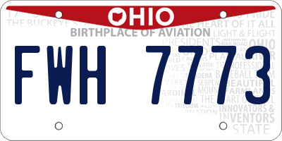 OH license plate FWH7773
