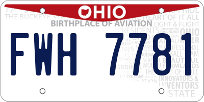 OH license plate FWH7781