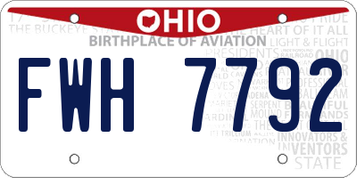 OH license plate FWH7792