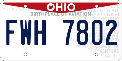 OH license plate FWH7802