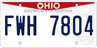 OH license plate FWH7804