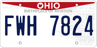 OH license plate FWH7824