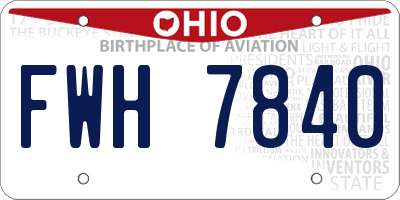 OH license plate FWH7840