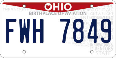 OH license plate FWH7849