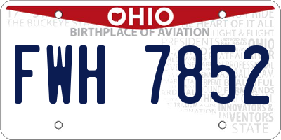 OH license plate FWH7852