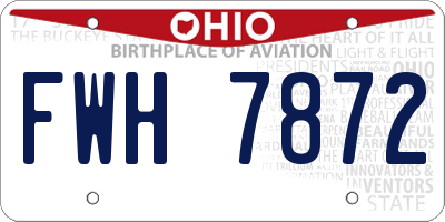 OH license plate FWH7872