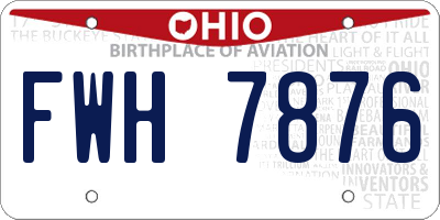 OH license plate FWH7876
