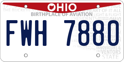 OH license plate FWH7880