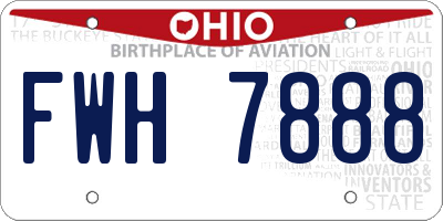 OH license plate FWH7888