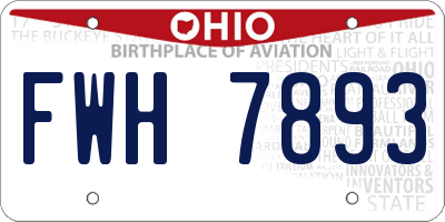 OH license plate FWH7893