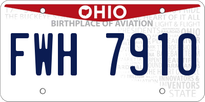 OH license plate FWH7910