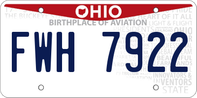 OH license plate FWH7922
