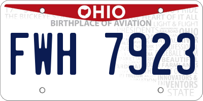 OH license plate FWH7923