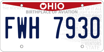 OH license plate FWH7930