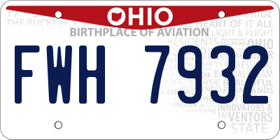 OH license plate FWH7932