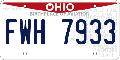OH license plate FWH7933