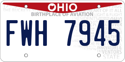 OH license plate FWH7945