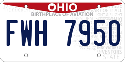OH license plate FWH7950