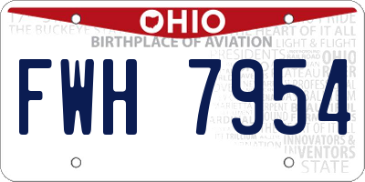 OH license plate FWH7954