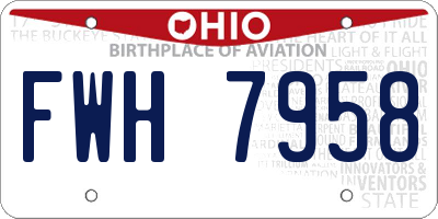 OH license plate FWH7958