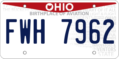 OH license plate FWH7962