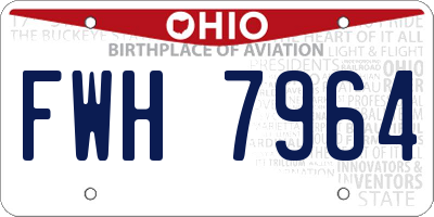 OH license plate FWH7964